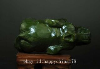 China Old Hand - made South Natural Jade Water Absorption Elephant Statue 01 B02 7