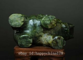 China Old Hand - made South Natural Jade Water Absorption Elephant Statue 01 B02 8