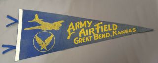 Great Bend Army Air Field Ks Kansas Ww2 World War 2 Pennant B - 17 Flying Fortress
