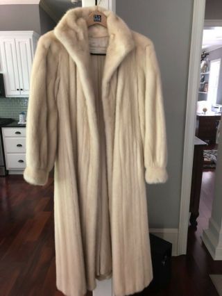 VINTAGE CREAM/BLONDE FULL LENGTH MINK LARGE - 10 to 12 5