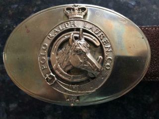 Vintage Ralph Lauren Brown Equestrian Belt Heavy Brass Buckle Made In England 38