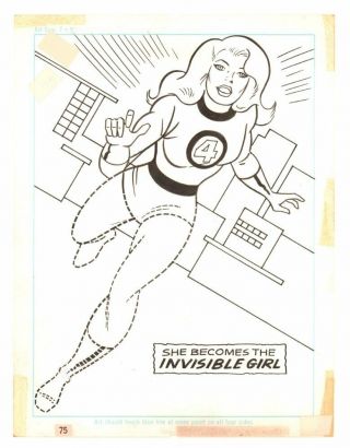Sue Storm The Invisible Girl Coloring Book Vintage Art Page - Art By Unknown