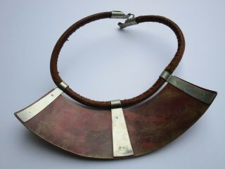 Wiener Werkstätte / Rare necklace METAL SCULPTURE ANTIQUE ART DECO MODERNISM 9
