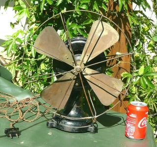 Antique Electric Fan Brass Blade Vintage Aeg Model ?