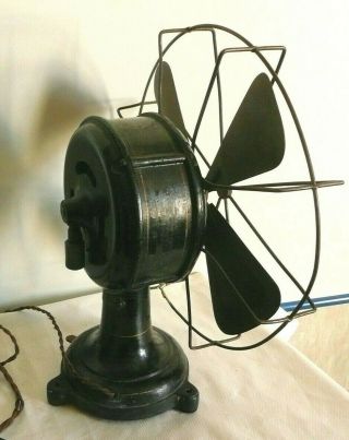 Antique Electric Fan Brass Blade Vintage AEG model ? 3