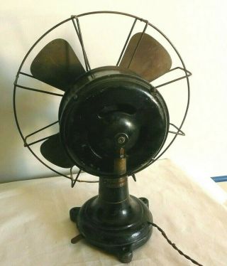 Antique Electric Fan Brass Blade Vintage AEG model ? 8