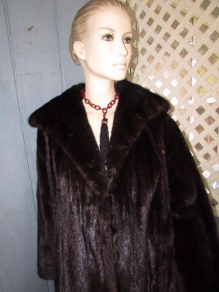 Vintage Fur Dark Mahogany Full Length Mink Coat