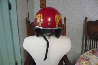 Vintage Arthur Fulmer Racing Helmet Red And Gold - Scratches