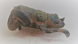 Very Unusual Ancient Romano - Celtic Bronze Leaping Frog Statuette