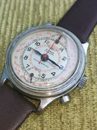 Vintage Rare Military Watch Pierce Chronograph One Button Full Serviced