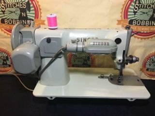 Vintage Green Singer 15 - 125 Sewing Machine 5