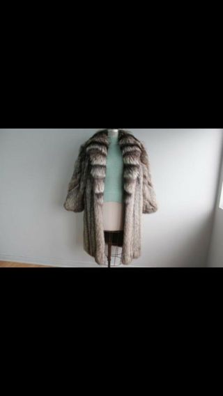 Gorgeous Pre Owned Full Length Silver Fox Fur Coat