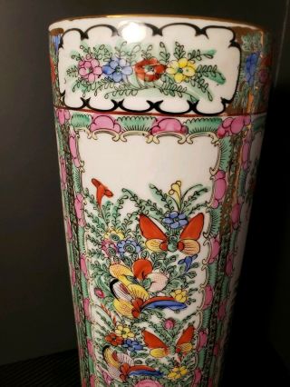 Unique Large Famille Rose BIRDS VASE ROSE CANTON Porcelain ORIENTAL ASIAN EXPORT 4