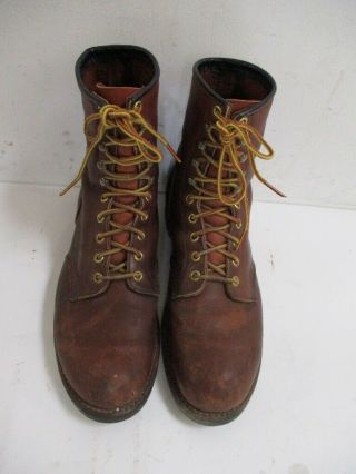 Vintage 1990s Red Wing Model 957 7 - Inch Leather Work Boots Size 9.  5
