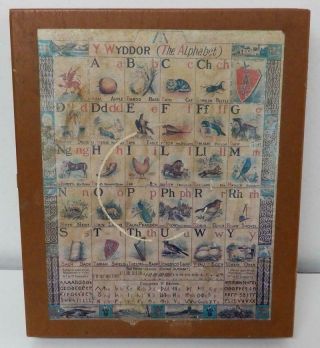 18 - 1900 Boxed Set Of 30 Embossed Wood Blocks “y.  Wyddor” - Objects,  Animnals
