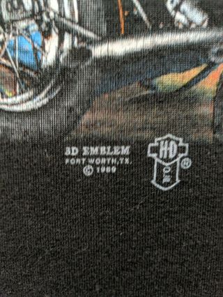 VINTAGE 1989 3D Emblem HARLEY DAVIDSON THE SOUTH IS WHERE IT’S AT T SHIRT 3