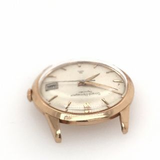 VINTAGE GIRARD - PERREGAUX GYROMATIC 18K GOLD AUTOMATIC 39 JEWELS DATE 8