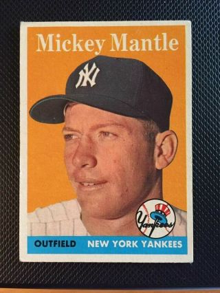 1958 Topps Mickey Mantle 150 Vgex Vintage Hall Of Famer