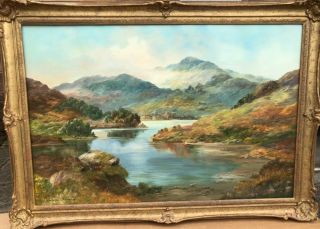 Prudence Turner - Huge Antique Scottish Highland Landscape - Loch Awe