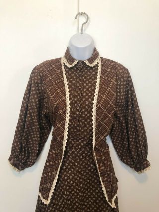 Vintage Gunne Sax Skirt & Vest and Blouse 3 Piece Set Size 7 Floral Plaid Mixed 3