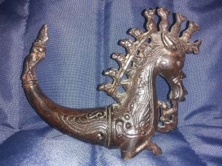 Antique Chinese Bronze Incense Burner (2 Piece)