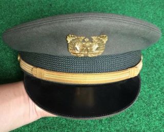 Vtg Ww2 Us Military Army Uniform Dress Visor Hat Wool (toprank Cap Corp Sz 7.  5)