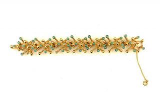 PANETTA ' Travel Jewelry ' Gold - Plated and Faux Turquoise CORAL REEF Bracelet 3