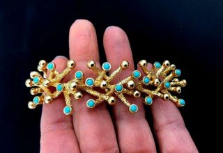 PANETTA ' Travel Jewelry ' Gold - Plated and Faux Turquoise CORAL REEF Bracelet 4
