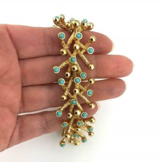 PANETTA ' Travel Jewelry ' Gold - Plated and Faux Turquoise CORAL REEF Bracelet 5