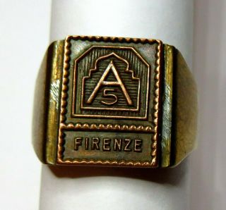 Rare Vtg 1940’s Wwii Us 5th Army Insignia Signet Ring Sz 10 Military Firenze