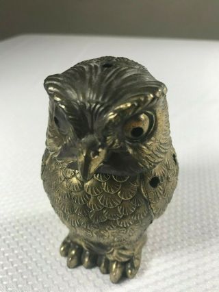 Vintage Lidded Japanese Brass Censor Smudge OWL incense burner 2