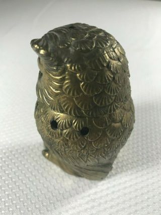 Vintage Lidded Japanese Brass Censor Smudge OWL incense burner 7