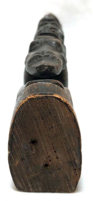 Antique Northwest Coast Native American Tlingit Haida Carved Model Totem Pole 10