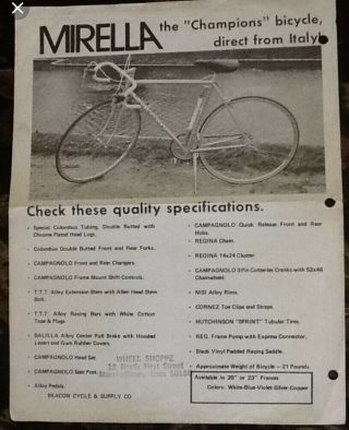 Vintage Mirella Racing Road Bike Sz 52 Columbus Campagnolo Leroica Italian Italy 11