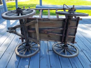 Antique German goat cart with unique detail.  Large 36 