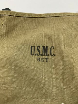 WWII USMC Marine Corps,  Combat Pack Lower Section,  BOYT 1942,  Named,  Unit Marked 8
