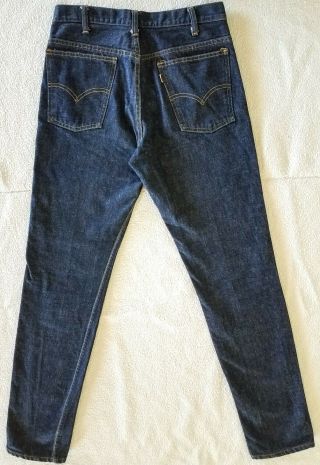 VTG 60s 70s LEVIS 606 JEANS ORANGE TAB BIG E TALON ZIP DEEP INDIGO sz 30W x 32L 2