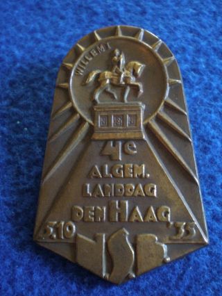 Netherlands: Badge Of The N.  S.  B.  Party Meeting In The Hague,  5 October 1935.