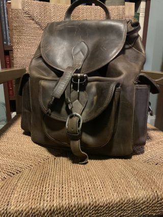 Vintage Nyc Rucksack Brown Oil Saddle Leather Backpack Bag Xl