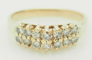 14k Yellow Gold 0.  50ctw G - Vs Round Natural Diamond Wedding Band Ring 6.  5