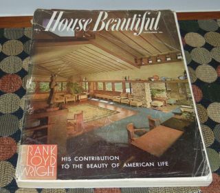 November 1955 House Features Frank Lloyd Wright Mid Century Decor
