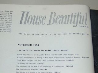 NOVEMBER 1955 HOUSE Features FRANK LLOYD WRIGHT Mid Century Decor 4