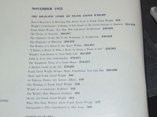 NOVEMBER 1955 HOUSE Features FRANK LLOYD WRIGHT Mid Century Decor 5