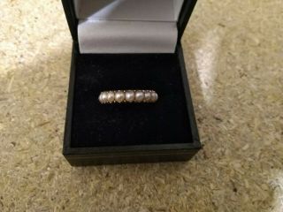 Georgian 9 Carat Rose Gold Pearl Full Band Ring Size 5 1/2 Us Uk M