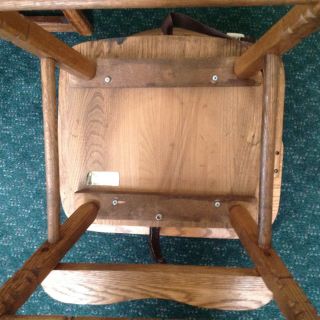 Vintage wood high chair.  Oak.  1980 ' s.  Local 7