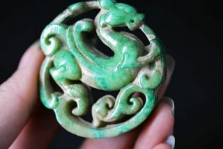 Exquisite Chinese Old Jade Carved Beast Lucky Statue H72