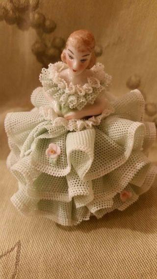 Mz Irish Dresden Figurine Lace & Porcelain Ina,