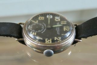SCARCE WWI MILITARY 9CT GOLD ZENITH LAND & WATER TRENCH WRIST WATCH 2