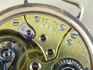 SCARCE WWI MILITARY 9CT GOLD ZENITH LAND & WATER TRENCH WRIST WATCH 6