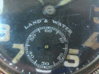 SCARCE WWI MILITARY 9CT GOLD ZENITH LAND & WATER TRENCH WRIST WATCH 9